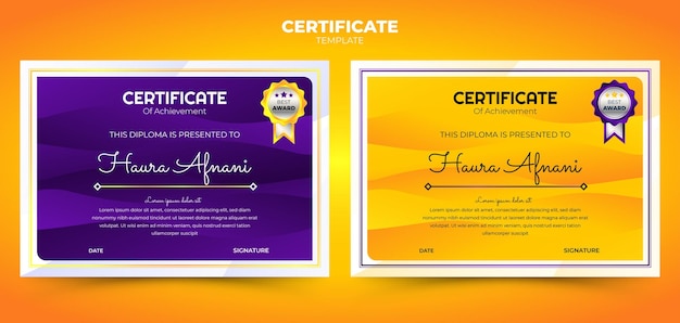 abstract gradient background set certificate template
