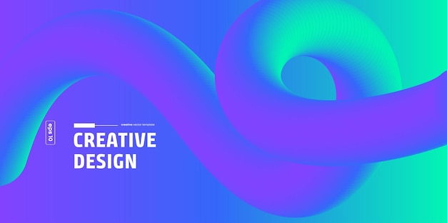 Abstract Gradient Background Swirling 3D Fluid Design Template