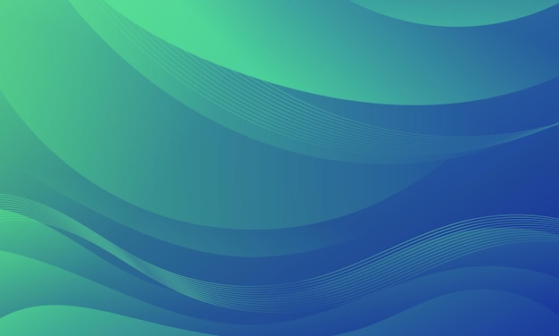 Abstract gradient green and blue Background with Wavy Shapes suitable for website flyers posters