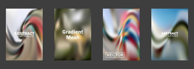 abstract gradient mesh background poster templates vector design