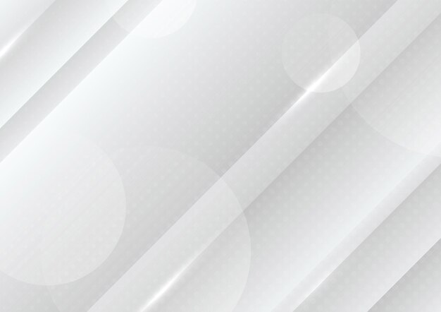 Abstract gradient white template with geometric halftone decorative background