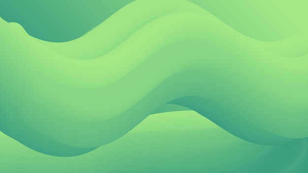 Abstract green gradient fluid wave background duotone geometric compositions with 3d flow