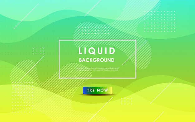 Abstract green gradient wavy light liquid color with geometric shape background eps10 vector
