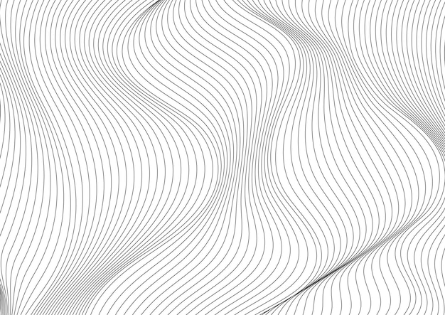 Abstract grey curved waves refraction vector background