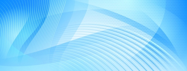 Abstract halftone background made of curved lines and small dots in light blue colors