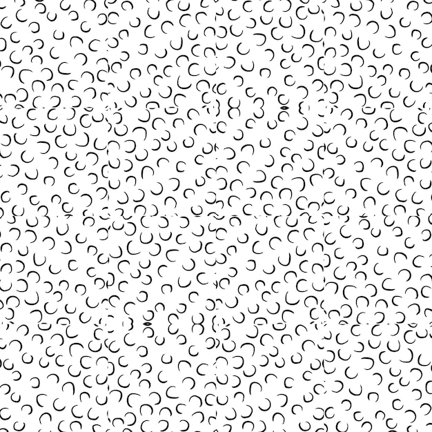Abstract hand drawn doodle curly  seamless pattern. Round messy background.