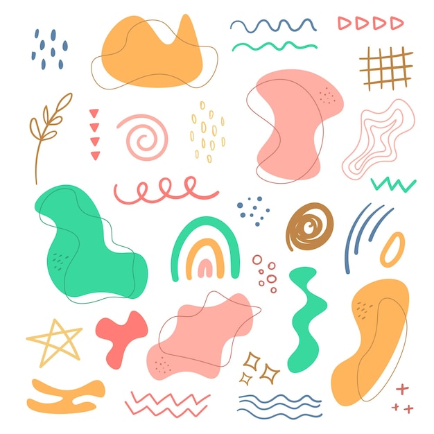 abstract hand drawn shape collection