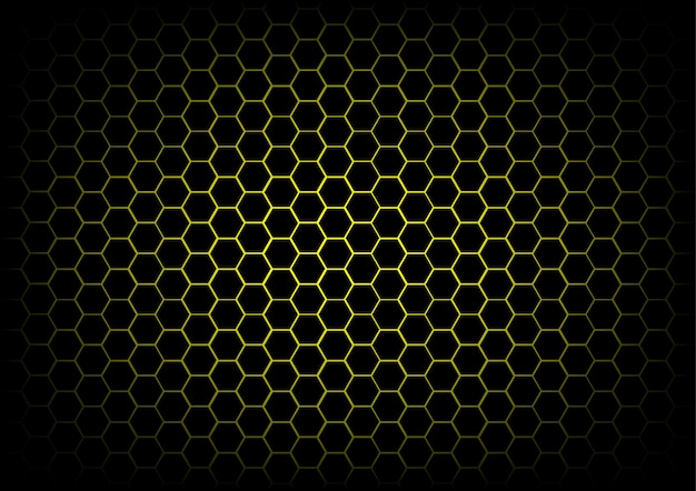 abstract hexagon dark yellow background