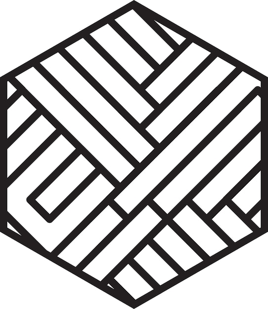 Abstract hexagon line logo illustration in trendy and minimal style