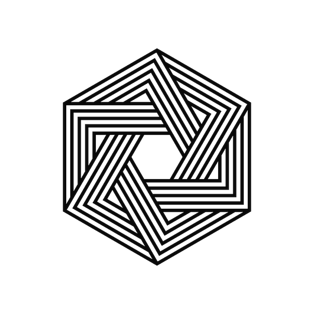 Abstract hexagon logo design vector illustration