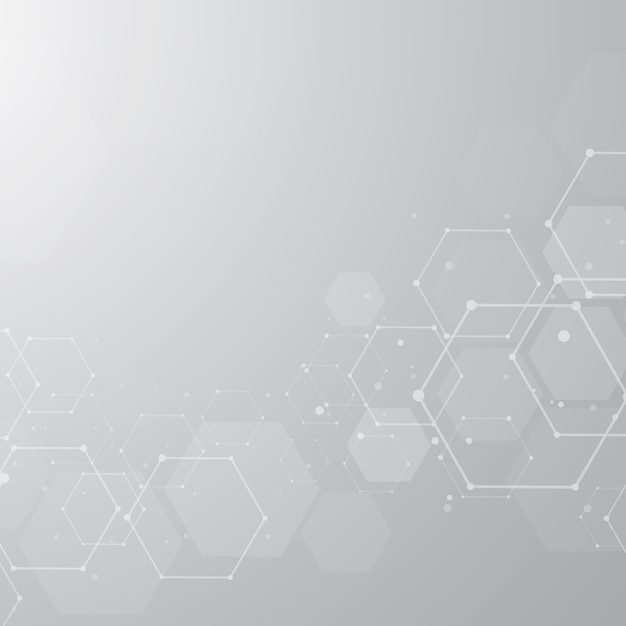 abstract hexagonal molecular structures background