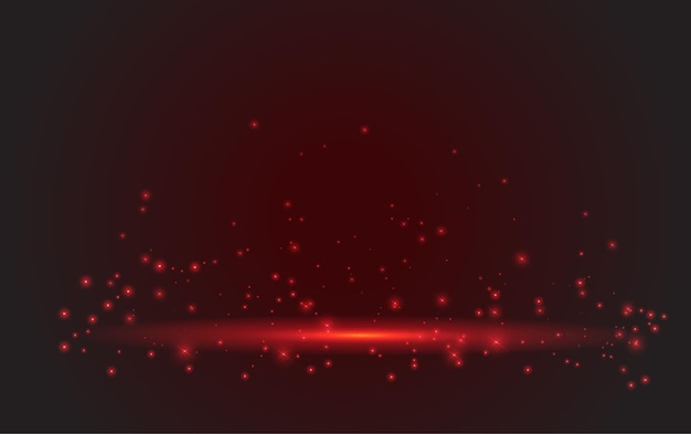 Abstract horizontal red light streak across dark background