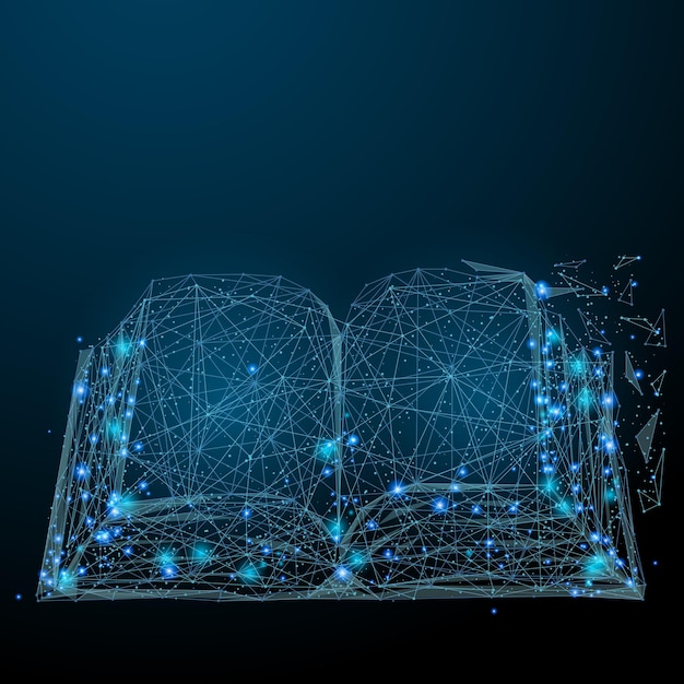 abstract image of a open book in the form of a starry sky or space