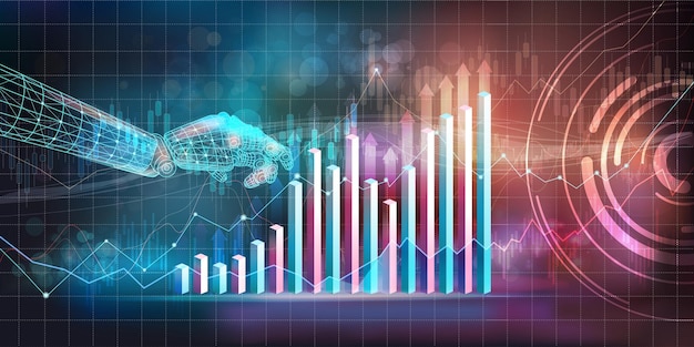 abstract infographic on the topic of progress in the development of financial indicators in business