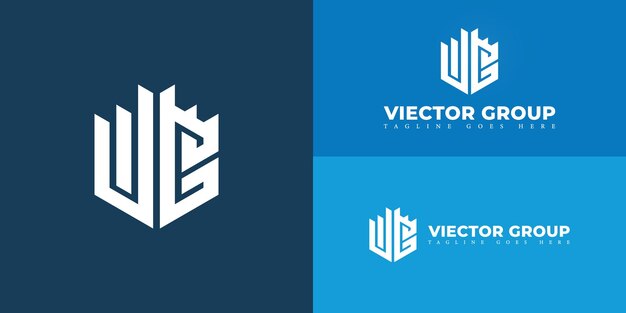 Abstract initial hexagon letter VG or GV logo in white color isolated on multiple background colors