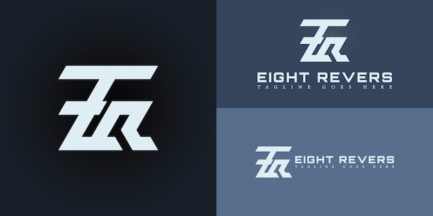 abstract initial letter er or re logo in soft blue color isolated on multiple background colors
