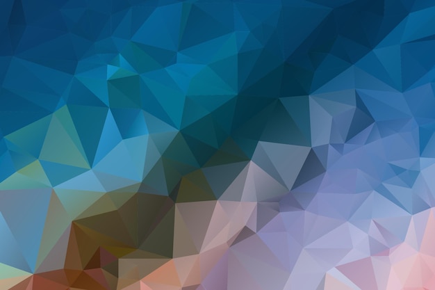 abstract irregular blue and brown low poly vector illustration