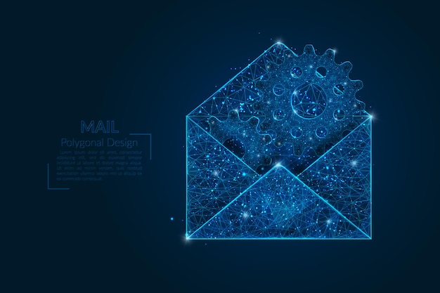 Abstract isolated image of a letter mail or message interaction business connection