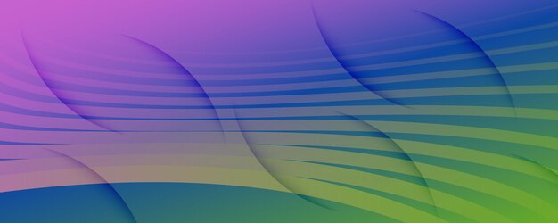 Abstract landing page template with wave lines and geometric sha