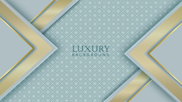 Abstract light blue luxury background with golden line and elegant pattern