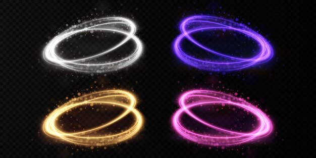 Abstract light lines swirling in a spiral Light simulation of line movement