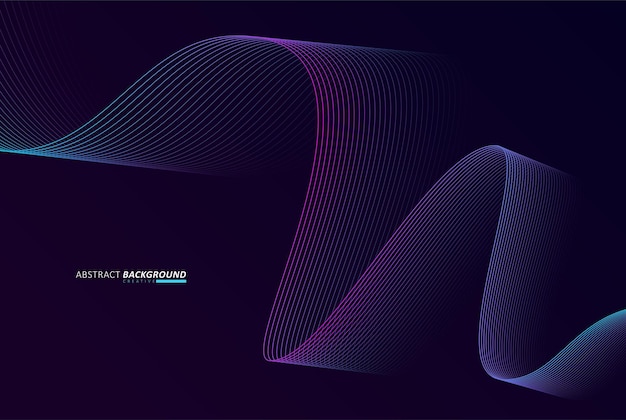 abstract line wave blue purple art illustration background