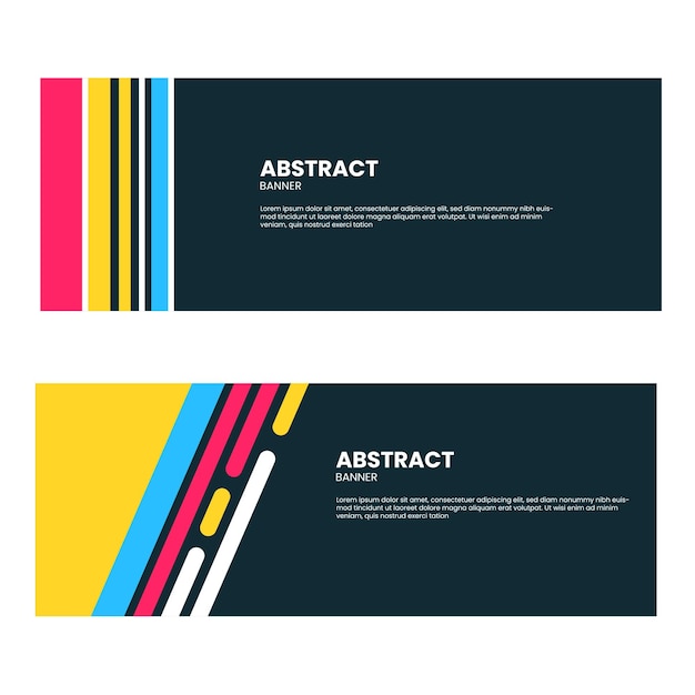 abstract lines banner vector simple colorful modern style