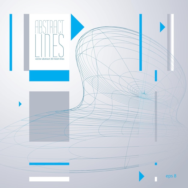 Abstract lines vector illustration, communication and digital technology abstract background, clear eps 8 vector.