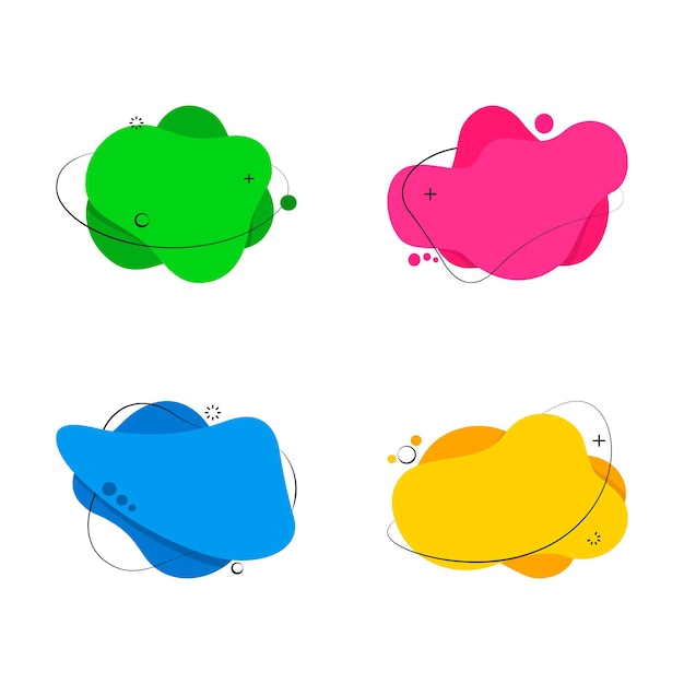 abstract liquid banner set vector isolated illustration