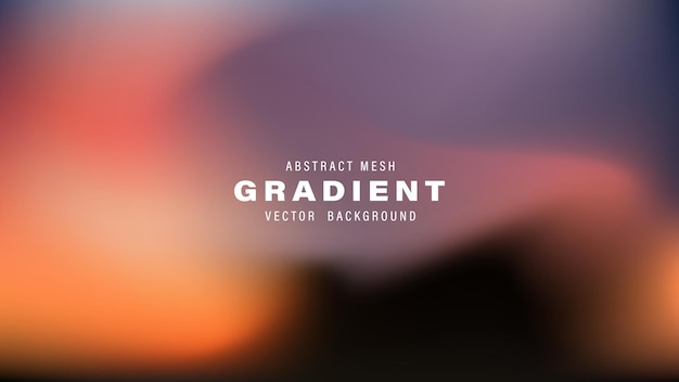 Abstract Mesh Gradient Vector Background Blurry Sunset Hues
