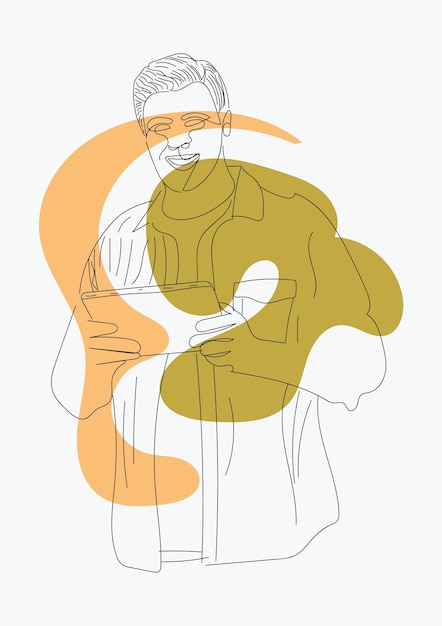 Abstract minimalistic linear sketch. Woman's face. Vector hand drawn illustration