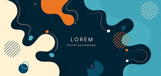 Abstract modern background with elements and dynamic shapes and lines design on dark blue background