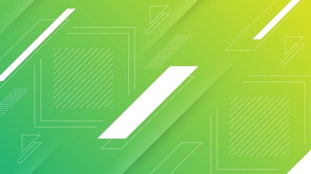 Abstract Modern Background with Vibrant Yellow Green Color Gradient and Memphis Element
