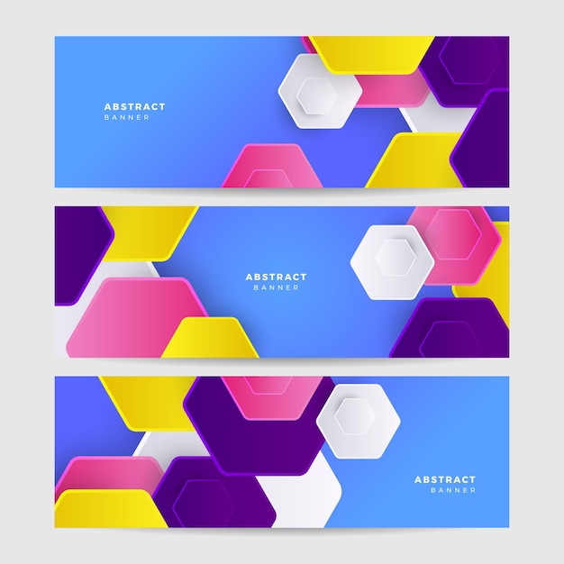 Abstract modern colorful 3d geometric banner background Gradient polygon geometric vector abstract graphic design banner pattern background template web banner design