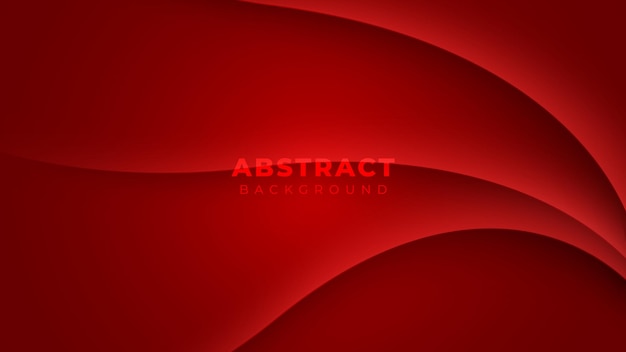 Abstract modern gradient red background with wavy shadow effect decoration