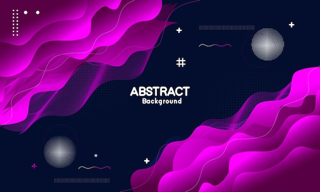 Abstract Modern memphis background with wavy shapes