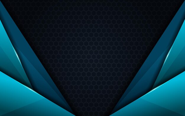 abstract modern premium overlap glowing blue on dark background with hexagon pattern