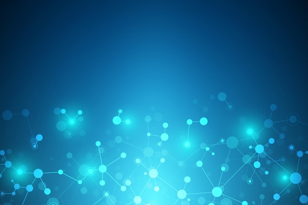 Abstract molecules background, genetic and chemical compounds