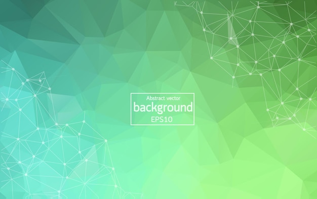 Abstract Multi Green Polygonal Space Background with Connecting Dots and Lines.  Connection structure. Vector science background. Polygonal vector background. Futuristic HUD background.