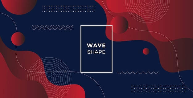 abstract navy blue red liquid gradient color with dynamic textured geometric light wave decoration background eps10 vector