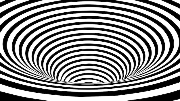 abstract optical illusion tunnel wormhole with surface warp vector geometric stripes tunnel