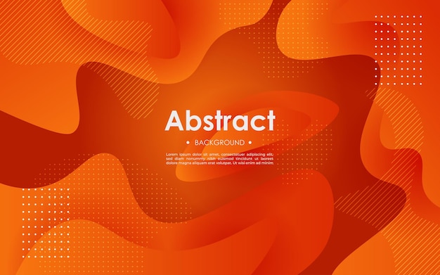 Abstract orange gradient wavy light liquid color with geometric shape background eps10 vector