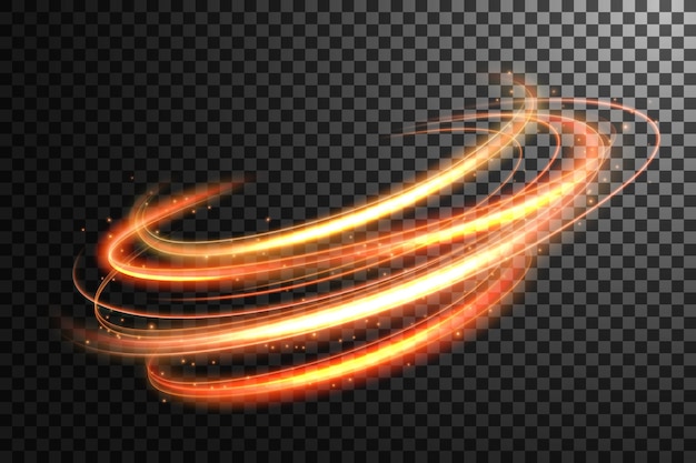 abstract orange vortex light effect isolated on a transparent pattern vector illustration