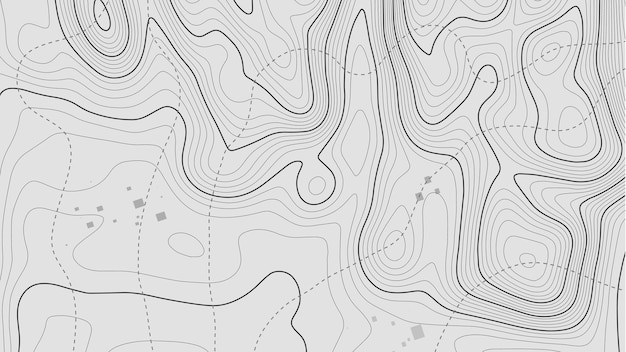 Abstract paper cut shapes topographic map on white background topo map elevation lines contour vecto