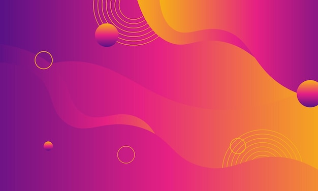 Abstract pink purple and yellow fluid gradient with circle