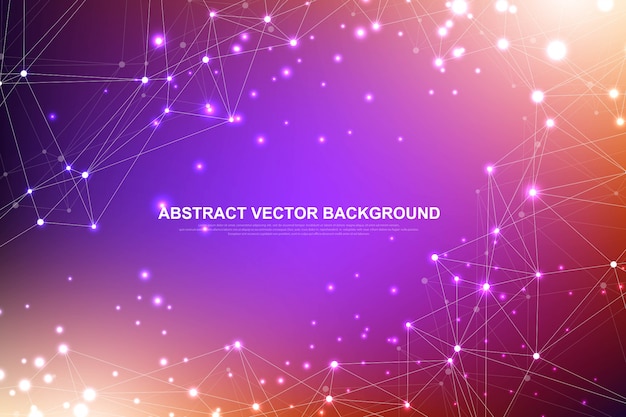 Abstract plexus background with connected lines and dots. Plexus geometric effect Big data with compounds. Lines plexus, minimal array. Digital data visualization. illustration