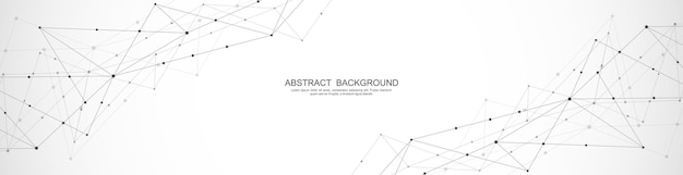 Abstract polygonal background and connecting dots and lines
