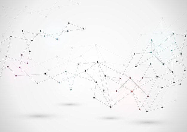 Abstract polygonal background with lines and dots