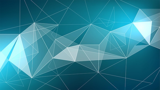Abstract polygonal blue background with connected lines and dots Minimalistic geometric pattern Vector illustration Digital technology concept Futuristic wallpaper