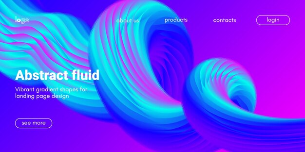Abstract poster design with fluid wave shape